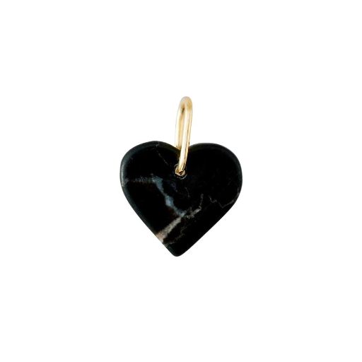 [90301000BLACK] Design Letters - Black Marmor Stone Heart gold