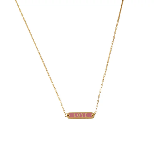[90304014DPILOVE] Design Letters - *LOVE* Word Candy Tag Necklace