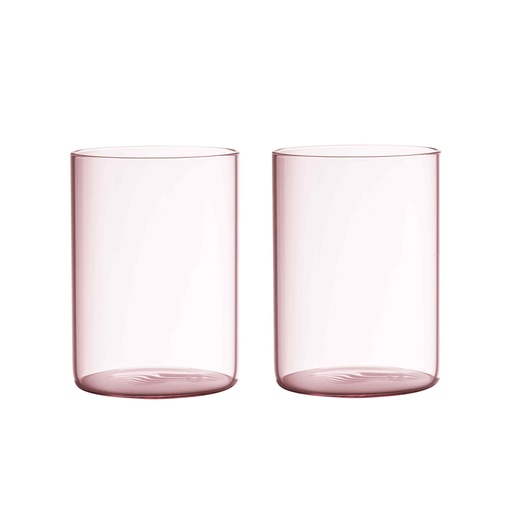 [10106001PINK-SET] Design Letters - Favourite drinking glass pink - set of 2 - the mute collection