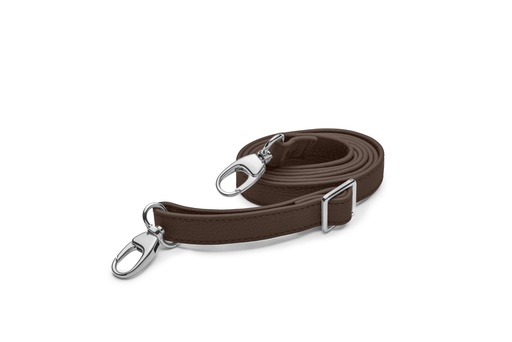 [6129] Crossbodygurt schmal | 2/88-160cm | dunkelbraun | silber | genarbt
