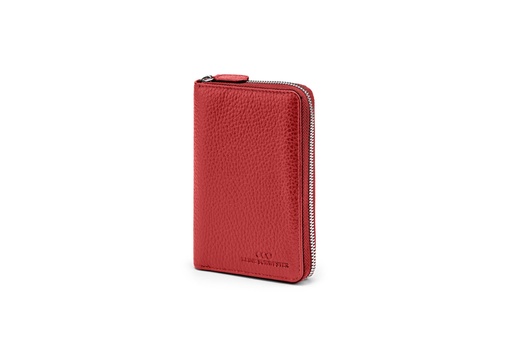 [7715] JANNE | rot | silber | genarbt