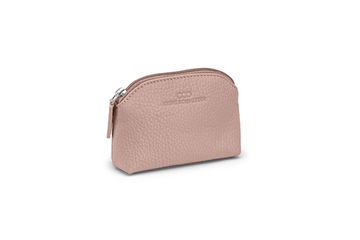 [6893] Mini-Geldbörse/Schlüsseltasche | altrosa | silber | genarbt
