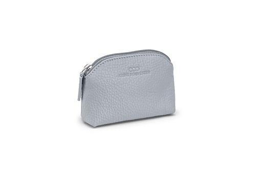 [6888] Mini-Geldbörse/Schlüsseltasche | aluminium | silber | genarbt