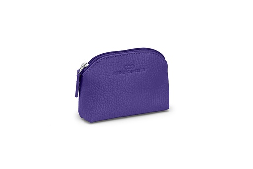 [6856] Mini-Geldbörse/Schlüsseltasche | lila | silber | genarbt