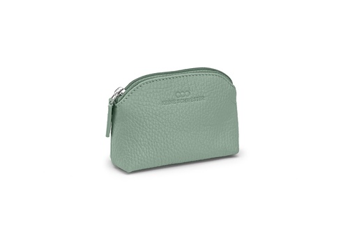 [6864] Mini-Geldbörse/Schlüsseltasche | mint | silber | genarbt