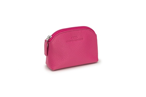 [6810] Mini-Geldbörse/Schlüsseltasche | pink | silber | genarbt