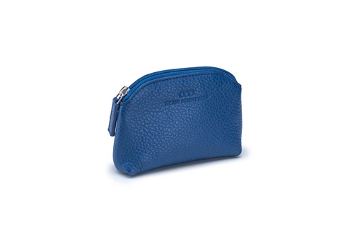 [6845] Mini-Geldbörse/Schlüsseltasche | royalblau | silber | genarbt
