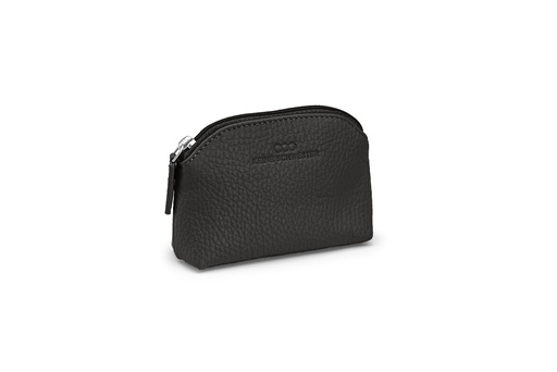 [6801] Mini-Geldbörse/Schlüsseltasche | schwarz | silber | genarbt