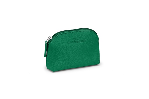 [6894] Mini-Geldbörse/Schlüsseltasche | smaragd | silber | genarbt