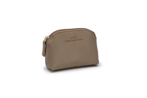 [6805] Mini-Geldbörse/Schlüsseltasche | taupe | gold | genarbt