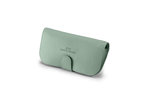 [14364] Premium Brillenetui | mint | silber | genarbt