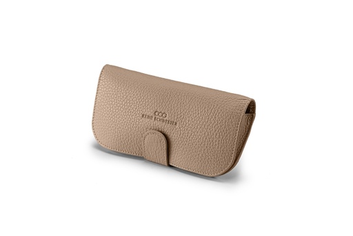 [14205] Premium Brillenetui | taupe | gold | genarbt