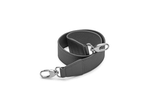 [12619] Schultergurt breit | 4/75cm | dunkelgrau | silber | genarbt