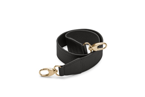 [12501] Schultergurt breit | 4/75cm | schwarz | gold | genarbt