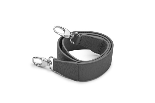 [10619] Schultergurt breit | 4/90cm | dunkelgrau | silber | genarbt