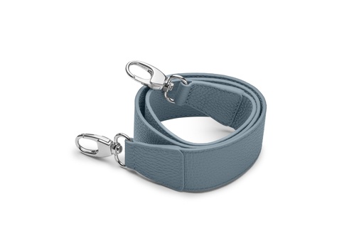 [10589] Schultergurt breit | 4/90cm | friesenblau | silber | genarbt