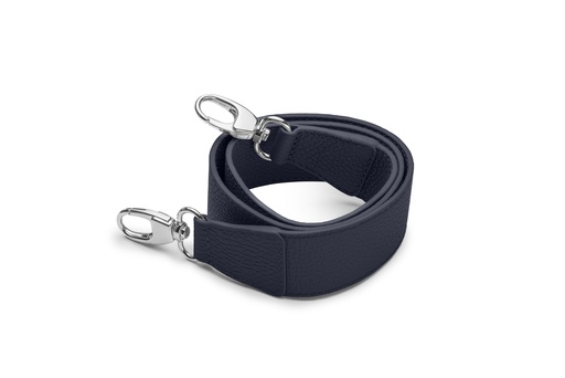 [10608] Schultergurt breit | 4/90cm | nachtblau | silber | genarbt