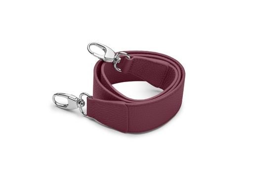 [10643] Schultergurt breit | 4/90cm | pflaume | silber | genarbt