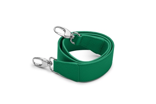 [10594] Schultergurt breit | 4/90cm | smaragd | silber | genarbt