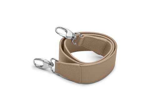 [10605] Schultergurt breit | 4/90cm | taupe | silber | genarbt