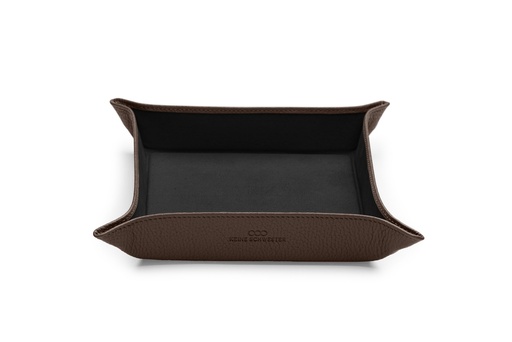 [18029] Taschen-Entleerer | dunkelbraun | schwarz | silber | genarbt