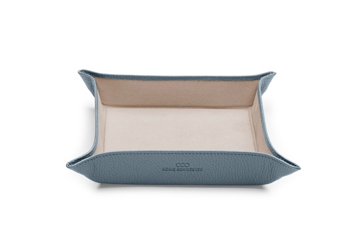 [17989] Taschen-Entleerer klein | friesenblau | beige | silber | genarbt