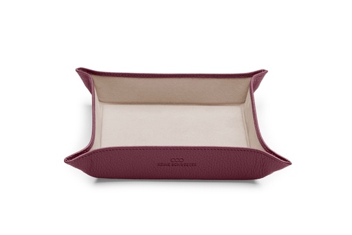 [17943] Taschen-Entleerer klein | pflaume | beige | silber | genarbt