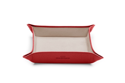 [17915] Taschen-Entleerer klein | rot | beige | silber | genarbt