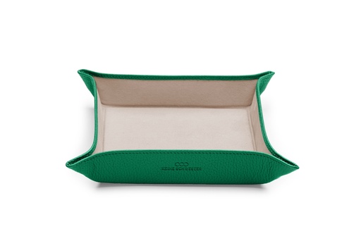 [17994] Taschen-Entleerer klein | smaragd | beige | silber | genarbt
