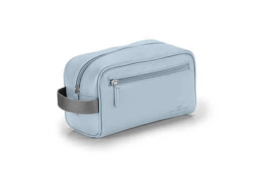 [12017] Waschtasche | hellblau | grau | silber | genarbt