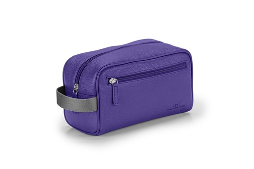 [11956] Waschtasche | lila | dunkelgrau | silber | genarbt