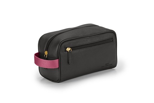 [11901] Waschtasche | schwarz | beere | gold | genarbt
