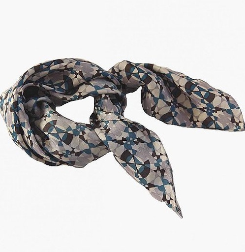 [3770014562586] Les Belles Vagabondes - Seidentuch Mini Kaleidoskop Blau quadr.