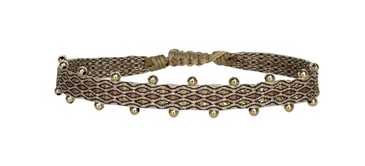 [MT80BPLGOLD] LeJu - handmade beaded bracelet in golden tones with gold details / Armband