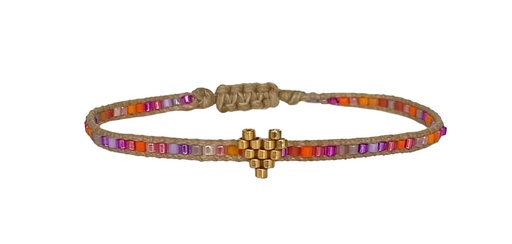 [BLCOLORSKIDS03] LeJu - handmade kids beaded bracelet with heart detail in bright tones / Armband
