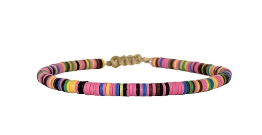 [BLCOLORSKIDS04] LeJu - multicolor handwoven kids bracelet with vinyl discs / Armband